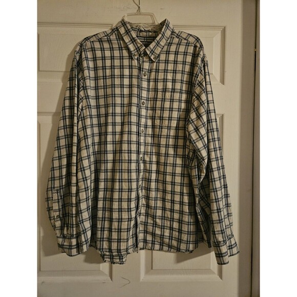 Eddie Bauer Other - Eddie Bauer Classic Fit Flannel Button Down Shirt Men's XXL Cotton Plaid LS Tan